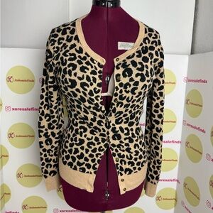Leopard Print Cardigan Sweater